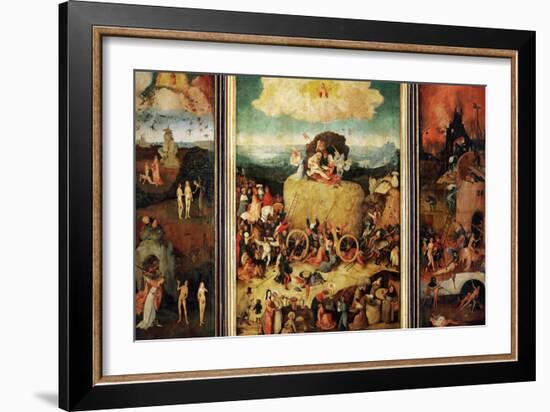 The Haywain, Triptych, circa 1485-90-Hieronymus Bosch-Framed Giclee Print