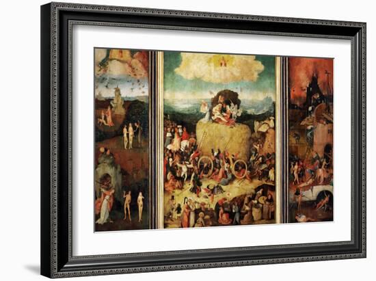 The Haywain, Triptych, circa 1485-90-Hieronymus Bosch-Framed Giclee Print