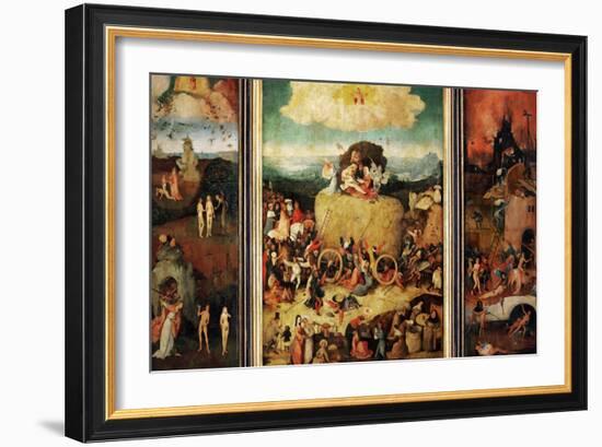 The Haywain, Triptych, circa 1485-90-Hieronymus Bosch-Framed Giclee Print