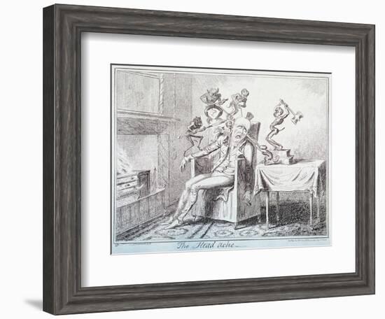 The Head Ache, 1835-George Cruikshank-Framed Giclee Print