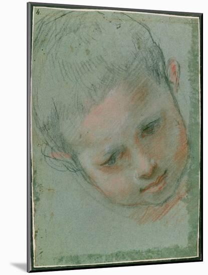 The Head of a Boy, C.1586-89 Black, Red, White and Flesh Toned Chalk)-Federico Fiori Barocci or Baroccio-Mounted Giclee Print