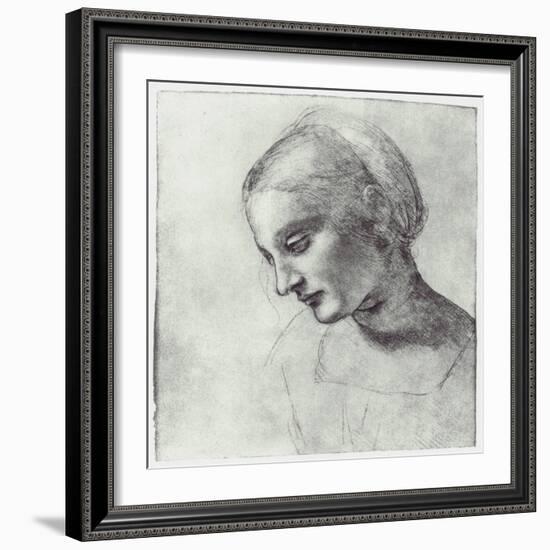 The Head of a Madonna, C1484-1486-Leonardo da Vinci-Framed Giclee Print