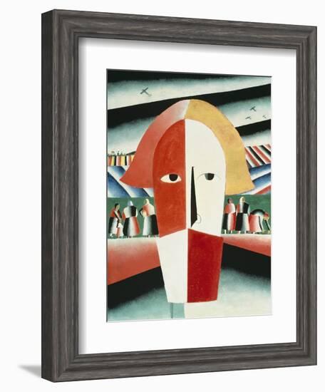 The Head of a Peasant, 1928-30-Kasimir Malevich-Framed Giclee Print