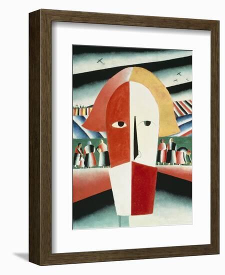 The Head of a Peasant, 1928-30-Kasimir Malevich-Framed Giclee Print