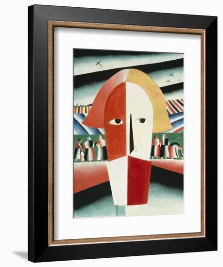 The Head of a Peasant, 1928-30-Kasimir Malevich-Framed Giclee Print