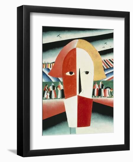 The Head of a Peasant, 1928-30-Kasimir Malevich-Framed Giclee Print