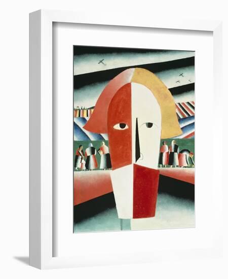 The Head of a Peasant, 1928-30-Kasimir Malevich-Framed Giclee Print