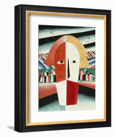 The Head of a Peasant, 1928-30-Kasimir Malevich-Framed Giclee Print