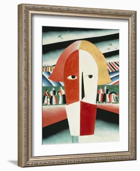 The Head of a Peasant, 1928-30-Kasimir Malevich-Framed Giclee Print