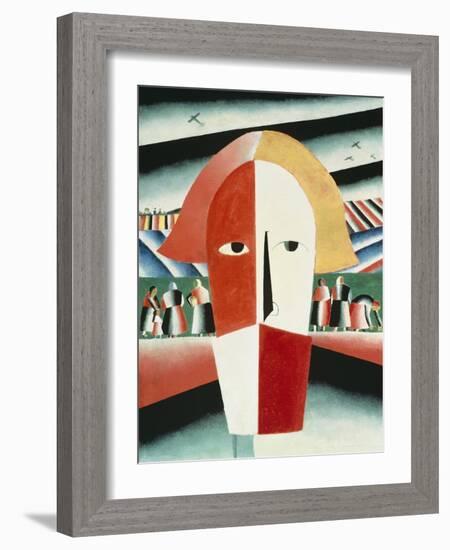 The Head of a Peasant, 1928-30-Kasimir Malevich-Framed Giclee Print