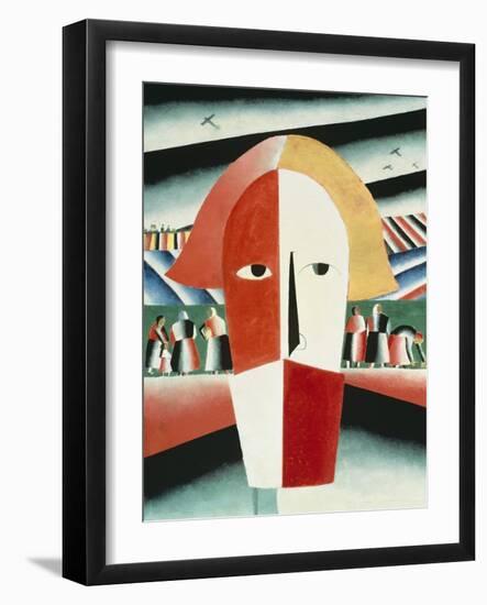 The Head of a Peasant, 1928-30-Kasimir Malevich-Framed Giclee Print