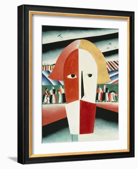 The Head of a Peasant, 1928-30-Kasimir Malevich-Framed Giclee Print