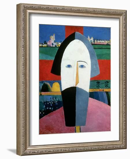 The Head of a Peasant, c.1929-32-Kasimir Malevich-Framed Giclee Print