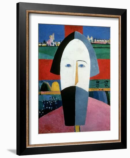 The Head of a Peasant, c.1929-32-Kasimir Malevich-Framed Giclee Print