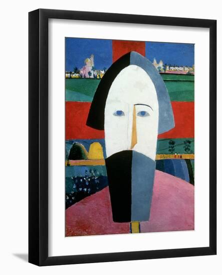 The Head of a Peasant, c.1929-32-Kasimir Malevich-Framed Giclee Print
