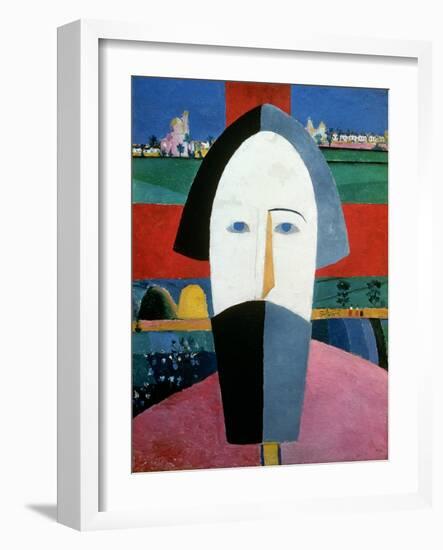 The Head of a Peasant, c.1929-32-Kasimir Malevich-Framed Giclee Print