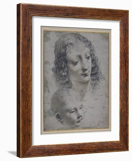 The Head of a Woman and the Head of a Baby-Leonardo da Vinci-Framed Giclee Print