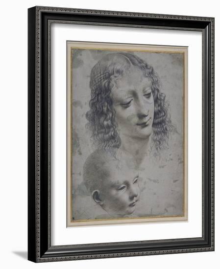 The Head of a Woman and the Head of a Baby-Leonardo da Vinci-Framed Giclee Print