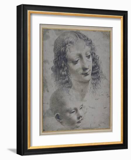 The Head of a Woman and the Head of a Baby-Leonardo da Vinci-Framed Giclee Print