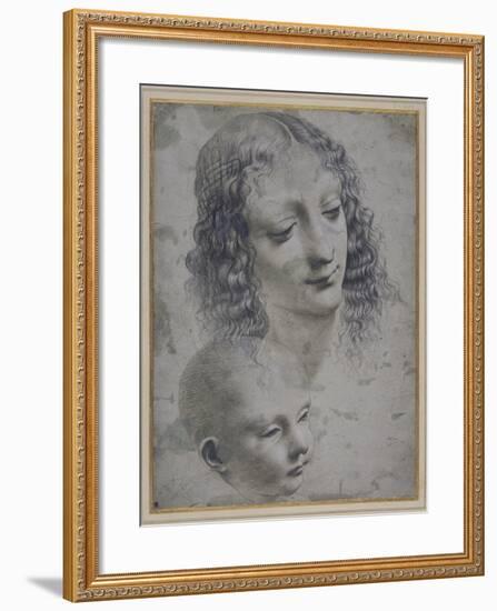 The Head of a Woman and the Head of a Baby-Leonardo da Vinci-Framed Giclee Print