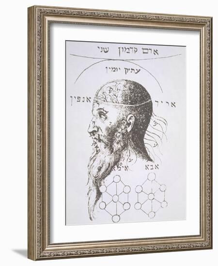 The Head of Adam Kadmon, Copy of an Illustration from "Kabbala Denudata"-null-Framed Giclee Print