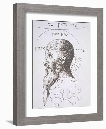 The Head of Adam Kadmon, Copy of an Illustration from "Kabbala Denudata"-null-Framed Giclee Print