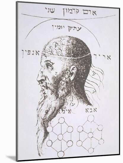 The Head of Adam Kadmon, Copy of an Illustration from "Kabbala Denudata"-null-Mounted Giclee Print