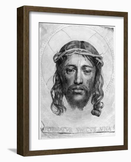 The Head of Christ, 1735-Claude Mellan-Framed Giclee Print