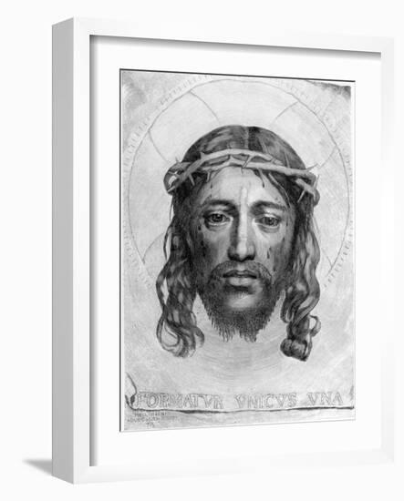 The Head of Christ, 1735-Claude Mellan-Framed Giclee Print