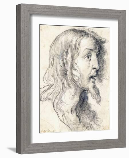 The Head of Christ in Profile to the Right-Bernardo Strozzi-Framed Giclee Print