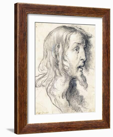 The Head of Christ in Profile to the Right-Bernardo Strozzi-Framed Giclee Print