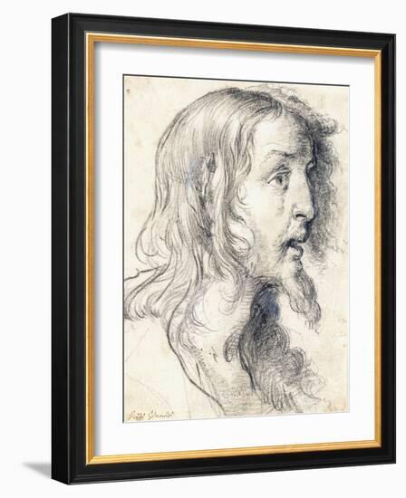 The Head of Christ in Profile to the Right-Bernardo Strozzi-Framed Giclee Print