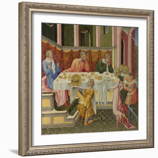 The Head of John the Baptist Brought to Herod (Predella Pane), 1454-Giovanni di Paolo-Framed Giclee Print