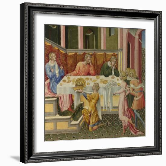 The Head of John the Baptist Brought to Herod (Predella Pane), 1454-Giovanni di Paolo-Framed Giclee Print