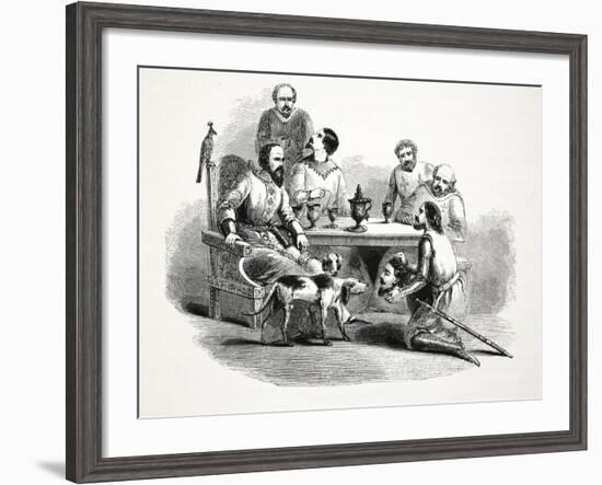 The Head of Llewelyn Brought to Edward at Conway Castle, Pub. 19th Century-null-Framed Giclee Print