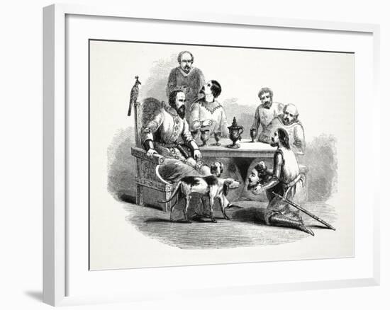 The Head of Llewelyn Brought to Edward at Conway Castle, Pub. 19th Century-null-Framed Giclee Print