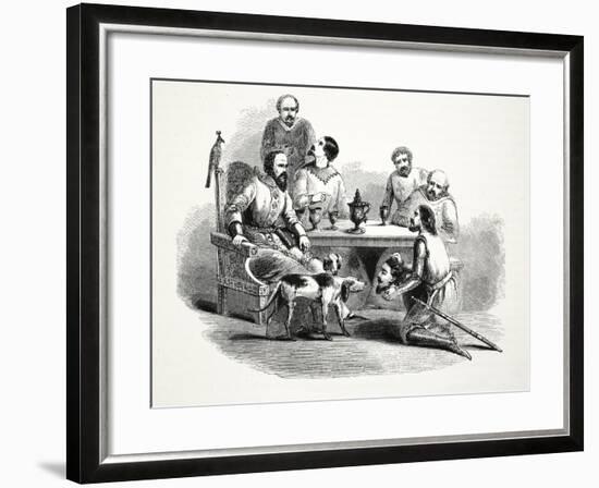 The Head of Llewelyn Brought to Edward at Conway Castle, Pub. 19th Century-null-Framed Giclee Print