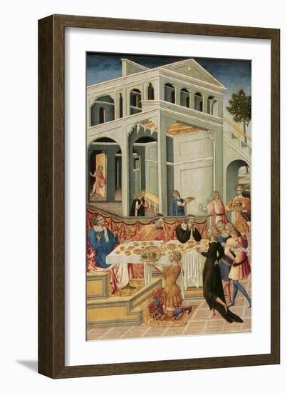 The Head of Saint John the Baptist Brought before Herod, 1455-1460-Giovanni di Paolo-Framed Giclee Print
