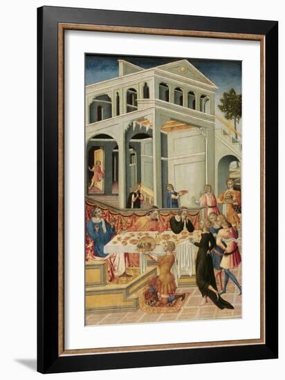 The Head of Saint John the Baptist Brought before Herod, 1455-1460-Giovanni di Paolo-Framed Giclee Print