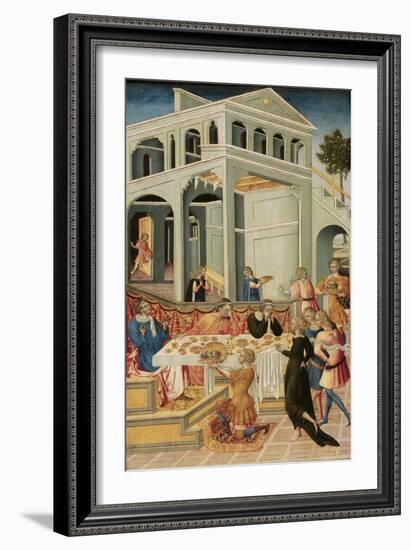 The Head of Saint John the Baptist Brought before Herod, 1455-1460-Giovanni di Paolo-Framed Giclee Print