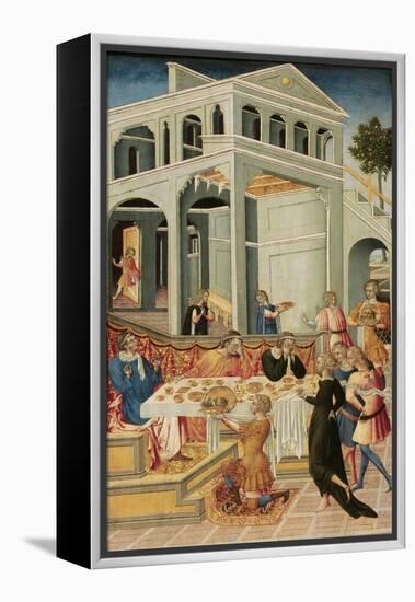 The Head of Saint John the Baptist Brought before Herod, 1455-1460-Giovanni di Paolo-Framed Premier Image Canvas