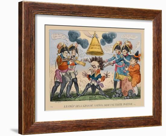 The Head of the Great Nation in a Queer Situation, 1813-George Cruikshank-Framed Giclee Print