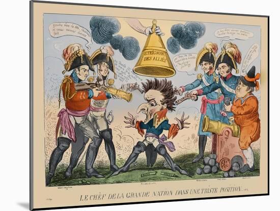 The Head of the Great Nation in a Queer Situation, 1813-George Cruikshank-Mounted Giclee Print