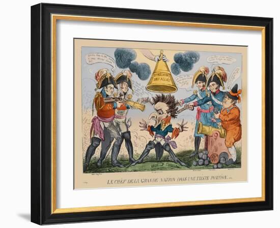 The Head of the Great Nation in a Queer Situation, 1813-George Cruikshank-Framed Giclee Print