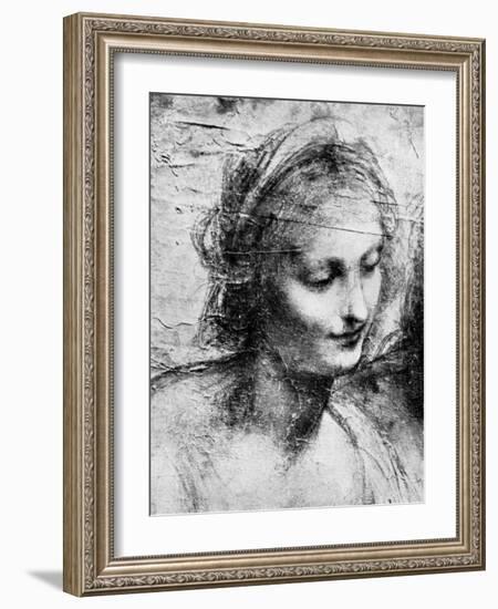 The Head of the Madonna, 15th Century (1930)-Leonardo da Vinci-Framed Giclee Print