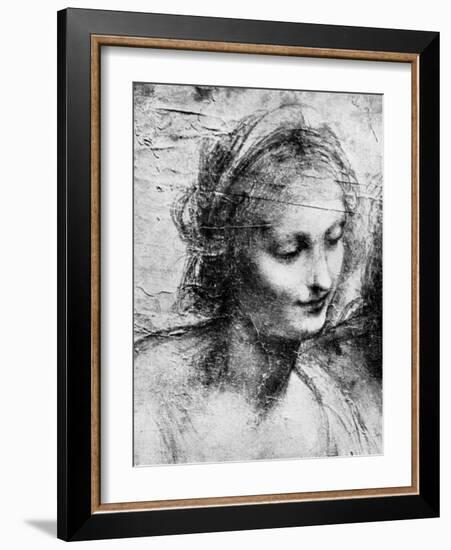 The Head of the Madonna, 15th Century (1930)-Leonardo da Vinci-Framed Giclee Print