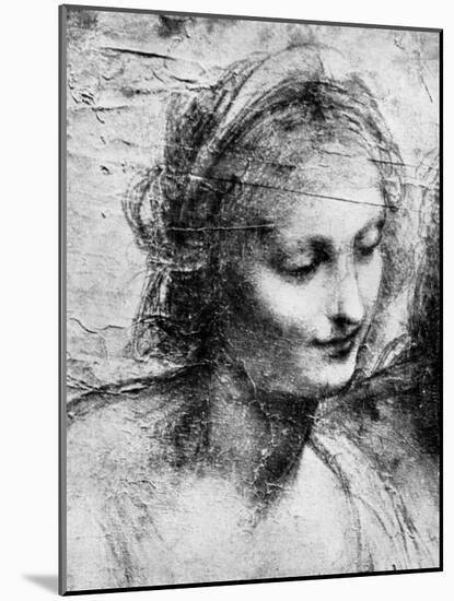 The Head of the Madonna, 15th Century (1930)-Leonardo da Vinci-Mounted Giclee Print