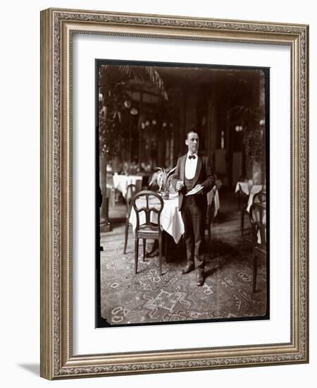 The Head Waiter at Sherry's Restaurant, New York, 1902-Byron Company-Framed Giclee Print