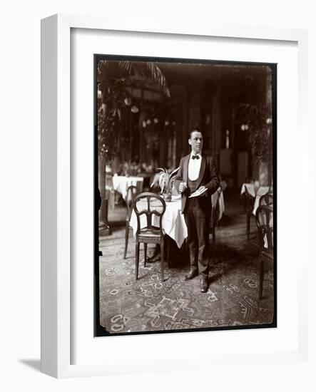 The Head Waiter at Sherry's Restaurant, New York, 1902-Byron Company-Framed Giclee Print