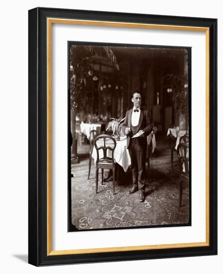 The Head Waiter at Sherry's Restaurant, New York, 1902-Byron Company-Framed Giclee Print